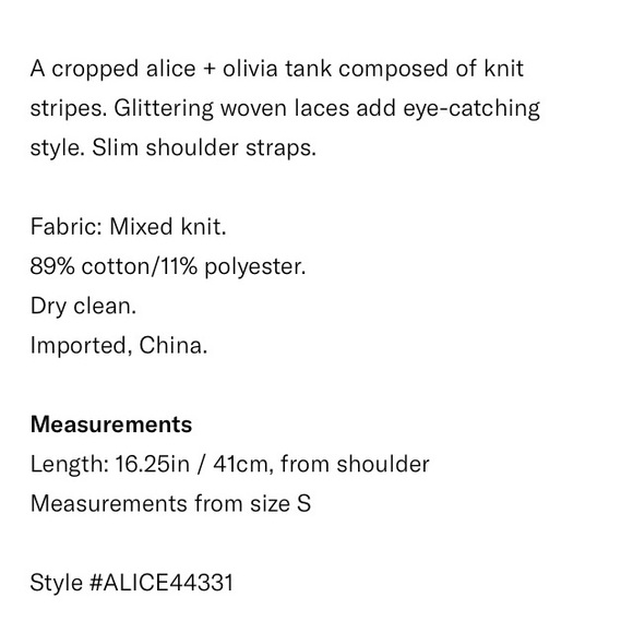 SOLD****ALICE + OLIVIA NWOT Knit Crochet Tank - Picture 12 of 12